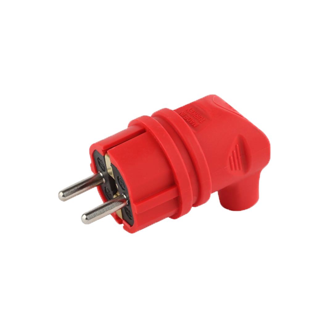 GROUNDED MALE PLUG  L TYPE (Red)...