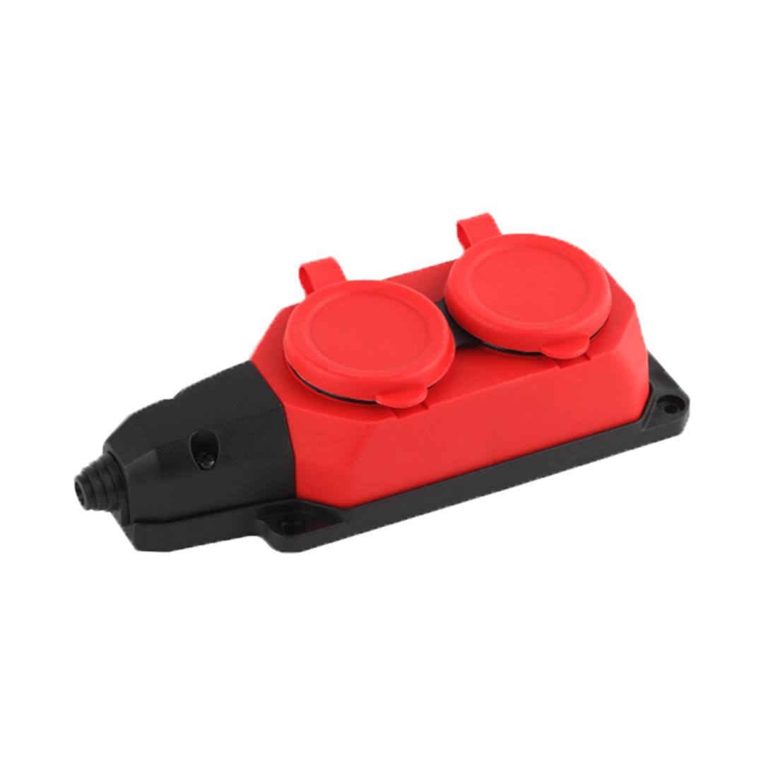 2 GANG GROUNDED GROUP socket (Red)...